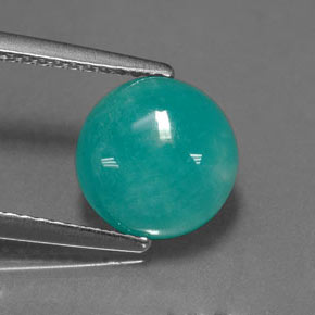 Amazonite vert bleu naturelle coupe roude, 2,39 ct, opaque