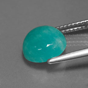 Amazonite vert bleu naturelle coupe roude, 2,39 ct, opaque