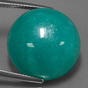 Amazonite vert naturelle coupe roude, 31,50 ct, opaque