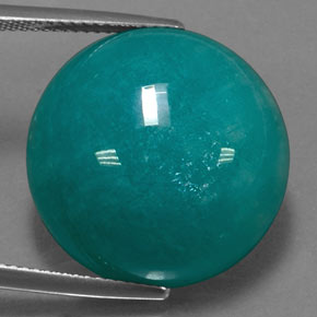 Amazonite vert naturelle coupe roude, 30,67 ct, opaque