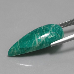 Amazonite vert naturelle en forme de poire, 17,19 ct, opaque