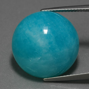 Amazonite bleu vert naturelle coupe roude, 16,69 ct, opaque