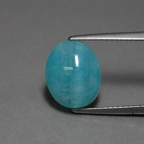 Amazonite Bleu vert naturelle Coupe ovale, 4.49 ct, Opaque