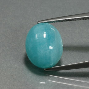 Amazonite Bleu vert naturelle Coupe ovale, 4.65 ct, Opaque