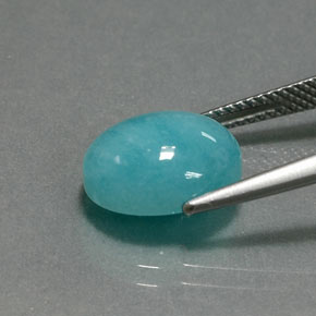 Amazonite Bleu vert naturelle Coupe ovale, 4.65 ct, Opaque