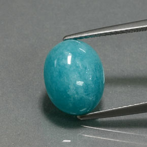 Amazonite vert naturelle coupe ovale, 4,51 ct, opaque