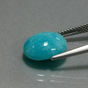 Amazonite vert naturelle coupe ovale, 4,51 ct, opaque