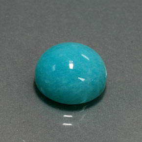 Amazonite bleu-vert naturelle coupe roude, 6,54 ct, opaque