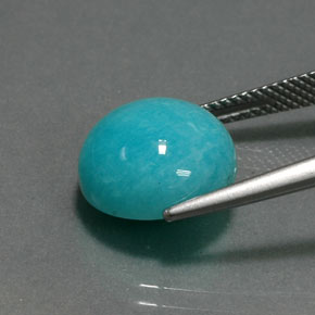 Amazonite bleu-vert naturelle coupe roude, 6,54 ct, opaque