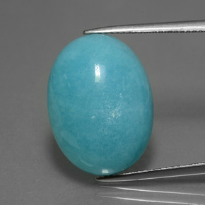 Amazonite vert bleu naturelle coupe ovale, 13,65 ct, opaque