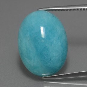 Amazonite bleu-vert naturelle coupe ovale, 14,71 ct, opaque