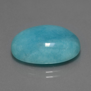 Amazonite bleu-vert naturelle coupe ovale, 14,71 ct, opaque