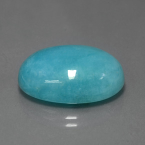 Amazonite bleu-vert naturelle coupe ovale, 15,48 ct, opaque