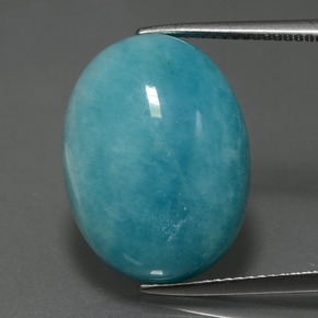 Amazonite Bleu vert naturelle Coupe ovale, 16.36 ct, Opaque