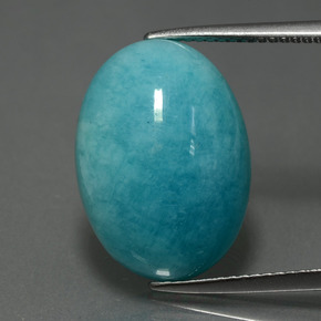 Amazonite bleu-vert naturelle coupe ovale, 11,16 ct, opaque