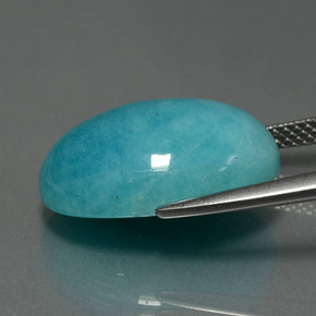 Amazonite bleu-vert naturelle coupe ovale, 11,16 ct, opaque