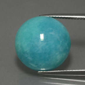 Amazonite Bleu vert naturelle Coupe roude, 13.81 ct, Opaque