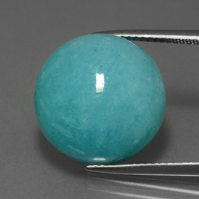 Amazonite Bleu vert naturelle Coupe roude, 14.42 ct, Opaque