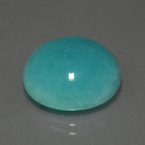 Amazonite Bleu vert naturelle Coupe roude, 13.32 ct, Opaque
