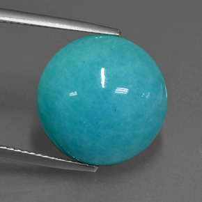 Amazonite bleu-vert naturelle coupe roude, 13,17 ct, opaque