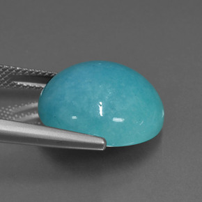 Amazonite bleu-vert naturelle coupe roude, 13,17 ct, opaque