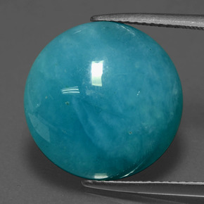 Amazonite bleu-vert naturelle coupe roude, 10,82 ct, opaque