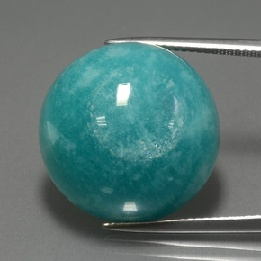 Amazonite bleu-vert naturelle coupe roude, 33,94 ct, opaque