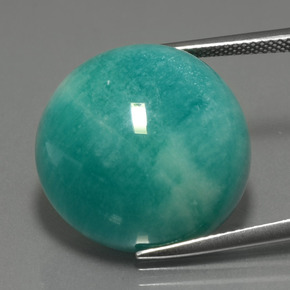 Amazonite bleu-vert naturelle coupe roude, 33,56 ct, opaque
