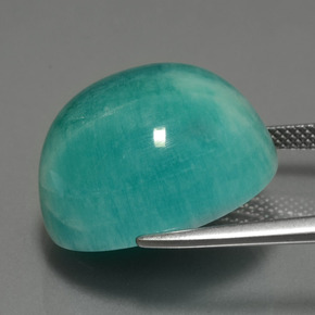 Amazonite bleu-vert naturelle coupe roude, 33,56 ct, opaque