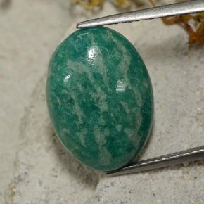 Amazonite Bleu vert naturelle Coupe ovale, 9.35 ct, Opaque