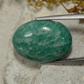 Amazonite Bleu vert naturelle Coupe ovale, 9.35 ct, Opaque