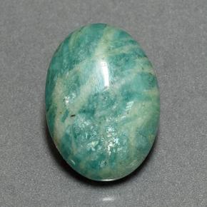 Amazonite Bleu vert naturelle Coupe ovale, 8.66 ct, Opaque