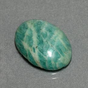 Amazonite Bleu vert naturelle Coupe ovale, 8.66 ct, Opaque