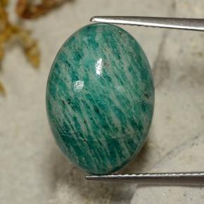 Amazonite Bleu vert naturelle Coupe ovale, 10.90 ct, Opaque