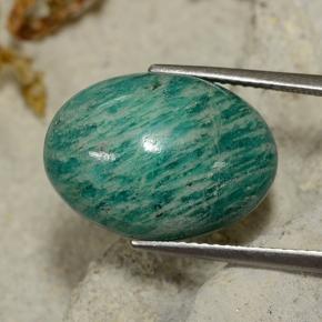 Amazonite Bleu vert naturelle Coupe ovale, 10.90 ct, Opaque