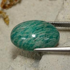 Amazonite Bleu vert naturelle Coupe ovale, 10.90 ct, Opaque