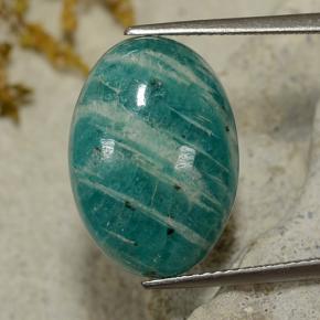Amazonite Bleu vert naturelle Coupe ovale, 9.81 ct, Opaque
