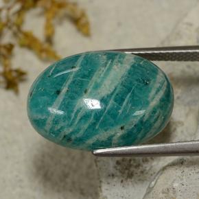 Amazonite Bleu vert naturelle Coupe ovale, 9.81 ct, Opaque
