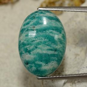 Amazonite Bleu vert naturelle Coupe ovale, 8.28 ct, Opaque