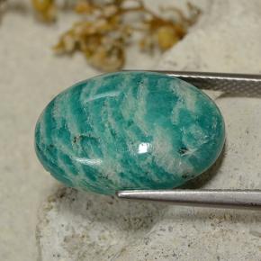 Amazonite Bleu vert naturelle Coupe ovale, 8.28 ct, Opaque
