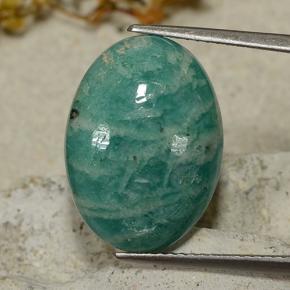 Amazonite Bleu vert naturelle Coupe ovale, 10.14 ct, Opaque