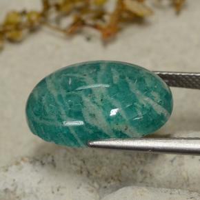 Amazonite Bleu vert naturelle Coupe ovale, 10.14 ct, Opaque