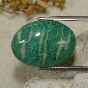 Amazonite bleu-vert naturelle coupe ovale, 8,28 ct, opaque