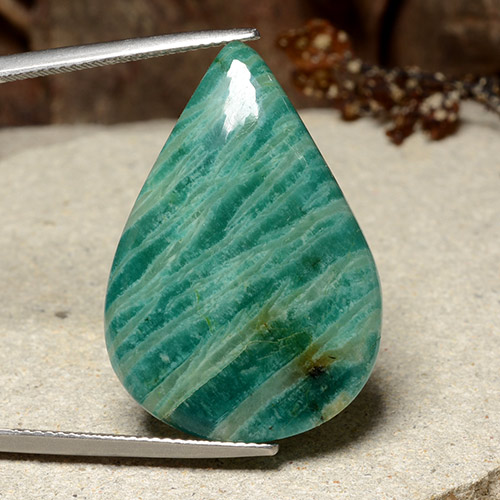Amazonite Vert bleuté vif naturelle En forme de poire, 25.36 ct, Opaque
