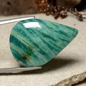 Amazonite Vert bleuté vif naturelle En forme de poire, 25.36 ct, Opaque