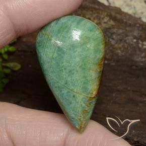 Amazonite Vert mousse vif naturelle En forme de poire, 36.56 ct, Opaque