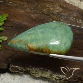 Amazonite Vert mousse vif naturelle En forme de poire, 36.56 ct, Opaque