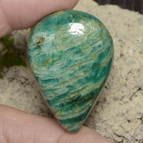 Amazonite Vert frais naturelle En forme de poire, 58.96 ct, Opaque