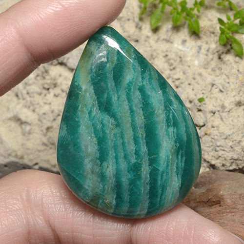 Amazonite Vert frais naturelle En forme de poire, 56.39 ct, Opaque