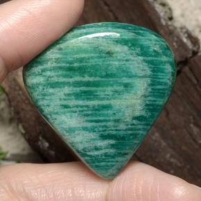 Amazonite vert moyen naturelle en forme de poire, 54,06 ct, opaque